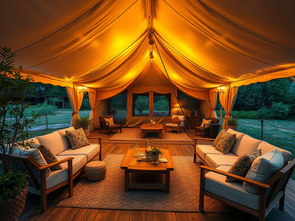 職農的農地露營場示意圖(晚上)